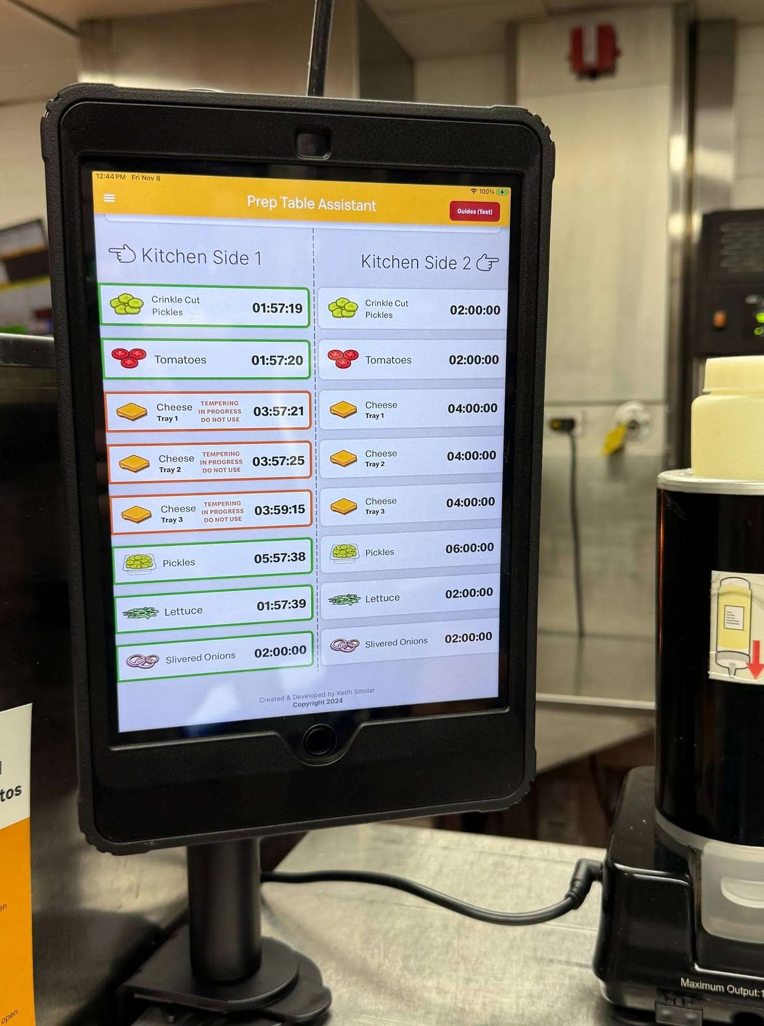 Floyd iPad installed in kitchen with hardware stand